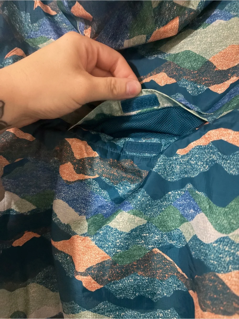 Lands' End Kids' Hooded Swim Jacket in Teal, Blue & Coral
